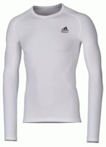 Koszulka TechFit Adidas biała z długim rękawem