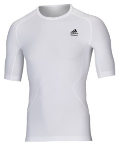 Koszulka Techfit Adidas biała z krótkim rękawem 
