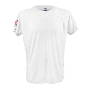 Koszulka poliestrowa  Adidas biała - czerwone logo