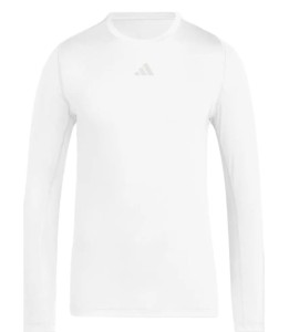 Koszulka TechFit Adidas biała z długim rękawem 