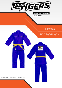 TIGERS JUDOGA ADIDAS J250 NIEBIESKA DLA GRUP POCZĄTKUJĄCYCH  