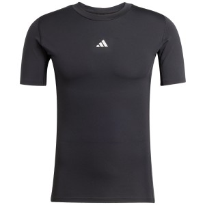 Koszulka TechFit Adidas czarna z krótkim rękawem 