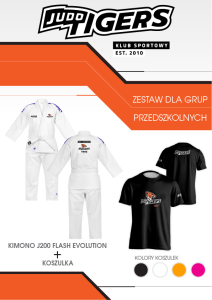 ZESTAW TIGERS DLA GRUP PRZEDSZKOLNYCH - JUDOGA ADIDAS J200 + KOSZULKA 