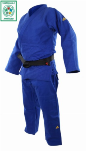 Judoga Adidas OLYMPIC SLIM IJF GREEN LABEL niebieska