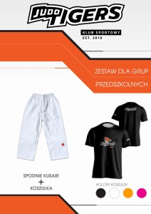 TIGERS ZESTAW DLA GRUP PRZEDSZKOLNYCH SPODNIE + KOSZULKA
