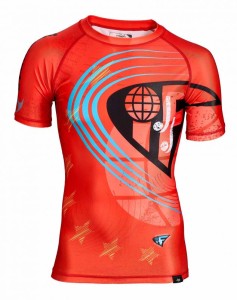 Koszulka rashguard Ju-Sports z krótkim rękawem JJIF APPROVED czerwona