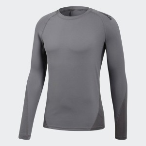 Koszulka Techfit ALPHASKIN Adidas popielata z długim rękawem